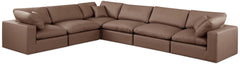 Comfy - 6 Piece Faux Leather Modular Corner Sectional