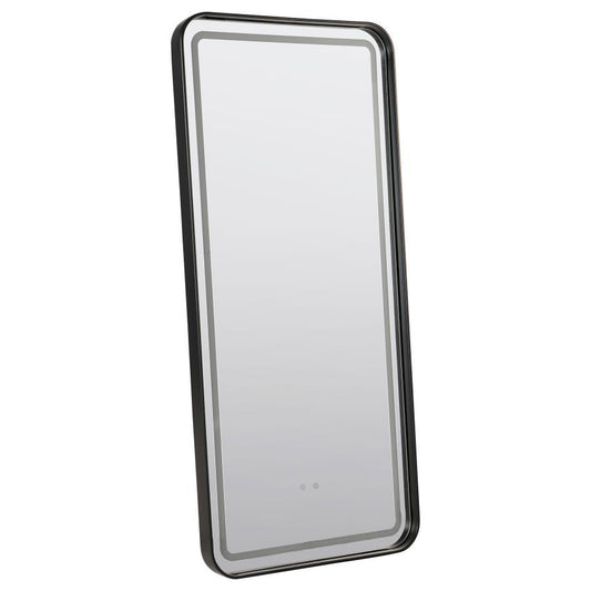 Glendora - Led Standing Mirror With Bluetooth Speaker - Black