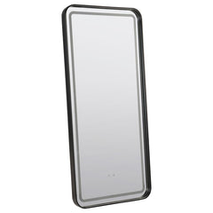 Glendora - Led Standing Mirror With Bluetooth Speaker - Black