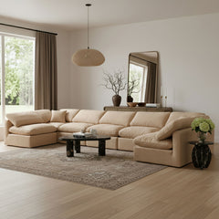 Indulge - Velvet 7 Piece Modular U-Shaped Sectional
