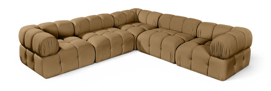 Orin - Velvet 5 Piece Modular Corner Sectional