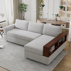Sectional Sofa Upholstered Sofa Couch With Reversible Armrests For Living Room