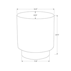 Round Accent Table, Indoor Outdoor - White