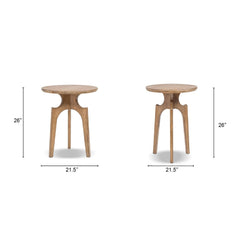 Carmel - Round Side Table - Antique Brown