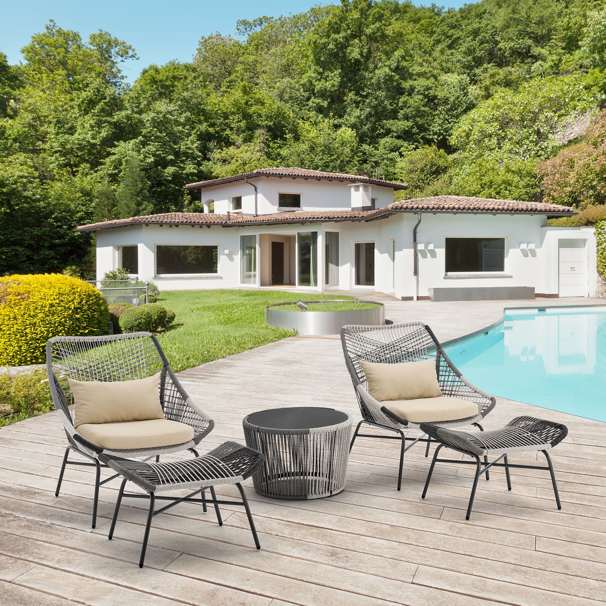 Ashland - 5 Piece Outdoor Conversation Set