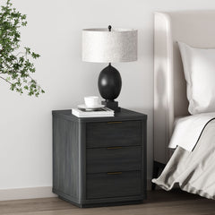 Evelyn - Nightstand With 3 Drawers, Smooth Rounded Edges