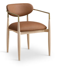 Riccio - Dining Arm Chair (Set of 2) - Natural And Gold Frame