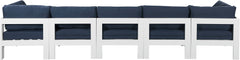 Nizuc - Outdoor Patio 5 Seat Modular Sofa With White Frame