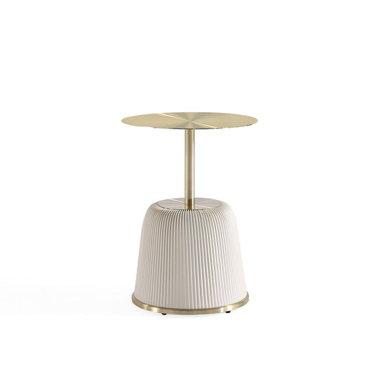 Anderson - Upholstered End Table With Round Top