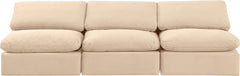 Indulge - Velvet 3 Seat Modular Armless Sofa