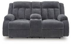 Observation - Steel - Double Reclining Power Loveseat With Console
