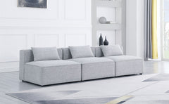 Cube - Linen Modular 3 Seat Armless Sofa