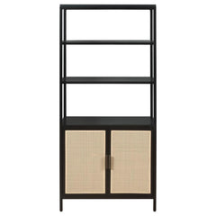 Amherst - 3-Shelf Radio Weave Cane Metal Accent Cabinet