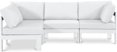 Nizuc - Outdoor Patio 4 Piece Modular Sectional With White Frame