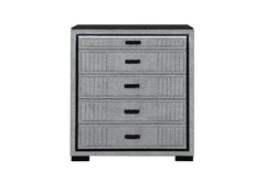 Isabella - 5 Piece Queen Bedroom Set (Queen Bed With LED, TV Lift, Bluetooth Speaker And Firpeplace Crystal) - Gray