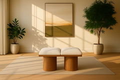 Pavilion - 2 Piece Modular Bench With Brown Base