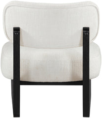 Vetra - Linen Textured Fabric Upholstered Accent Chair With Black Base