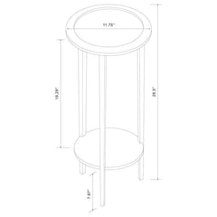 Kirk - 1-Shelf Round Wood Plant Stand Side Table - Espresso