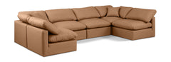 Indulge - Faux Leather 6 Piece Modular U-Shaped Sectional