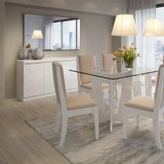 Viennese - Sideboard With Concealed Storage, Dining Room Cabinet - White