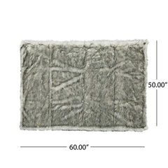 Luxury Throw Blanket With Streaks - Gray