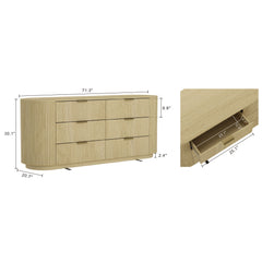 Olivia - Double Dresser With 6 Drawers - Oak