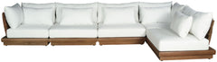 Mirella - 5 Piece Water Resistant Fabric Upholstered Outdoor Patio Modular Sectional