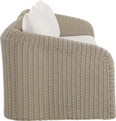 Seacrest - Olefin Water Resistant Fabric And Wicker 3 Piece Outdoor Patio Modular Sofa