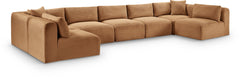 Shaggy - Fabric 7 Piece Modular U-Shaped Armless Sectional