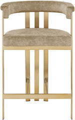 Marcello - Counter Stool With Brushed Gold Iron Frame (Set of 2) - Beige