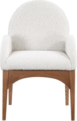 Waldorf - Boucle Dining Arm Chair With Brown Legs