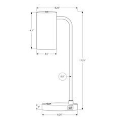 Lighting, Table Lamp, USB Port Included, Modern - Gray