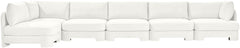 Hammond - Velvet Performance Fabric Upholstered 6 Piece L-Shaped Armless Sectional
