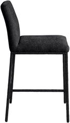 Reeves - Chenille Fabric Upholstered Counter Stool (Set of 2) - Black Base