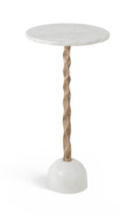 Helix - Genuine Marble Top And Aluminum Base End / Side Table
