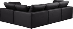 Comfy - 4 Piece Faux Leather Modular Sectional