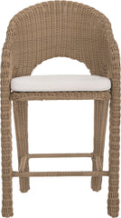 Seacrest - Olefin Water Resistant Fabric And Wicker Outdoor Patio Bar Stool