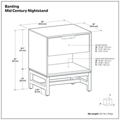 Banting - Nightstand - Walnut Brown