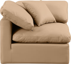 Indulge - Faux Leather Corner Chair - Tan