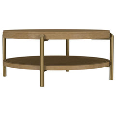Arini - Round Coffee Table With Storage Shelf