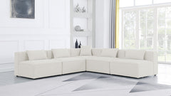 Cube - Linen 5 Piece Modular Corner Armless Sectional
