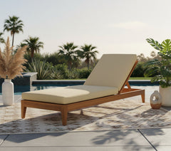 Mirella - Water Resistant Fabric Upholstered Outdoor Patio Chaise Lounge