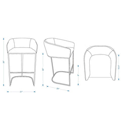 Mid-Century Modern Stool With Steel Base