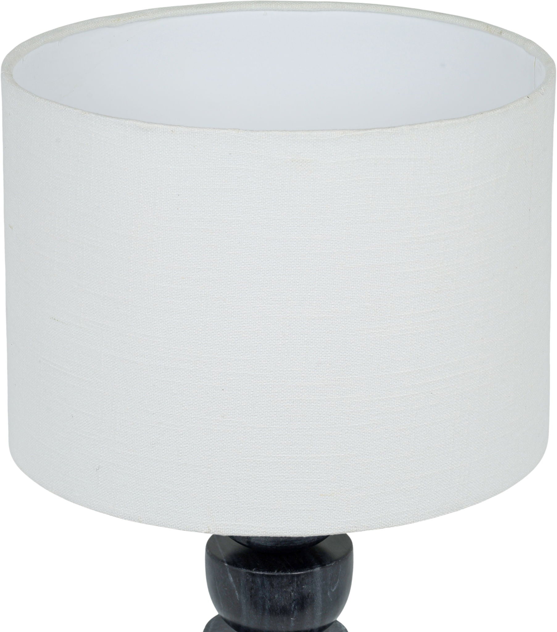 Opus - Genuine Marble, Linen Textured Fabric And Brass Table Lamp