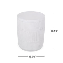 Outdoor Patio End Table - Antique White