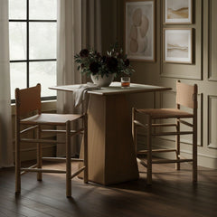 Santos - Upholstered Counter Stool With Stained Brown Base