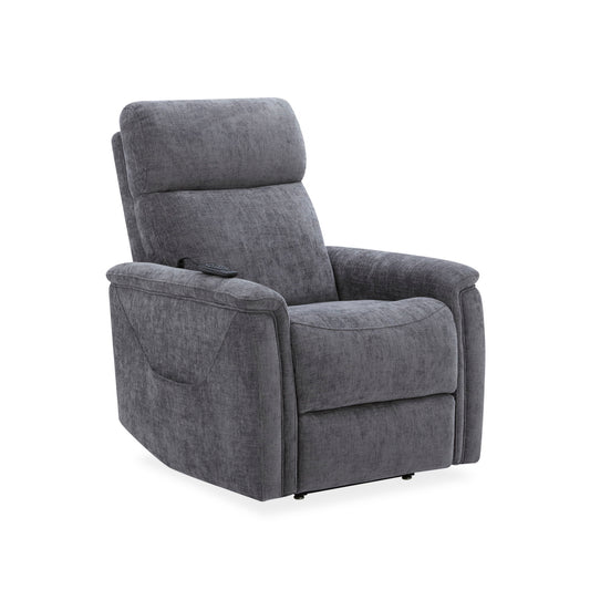Luma - Petite Power Lift Recliner With Power Headrest, Lumbar, Heat & Massage - Dark Gray