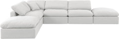Indulge - Linen 6 Piece Modular Armless Sectional - White