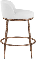 Ferro - Upholstered Counter Stool With Brushed Bronze Base