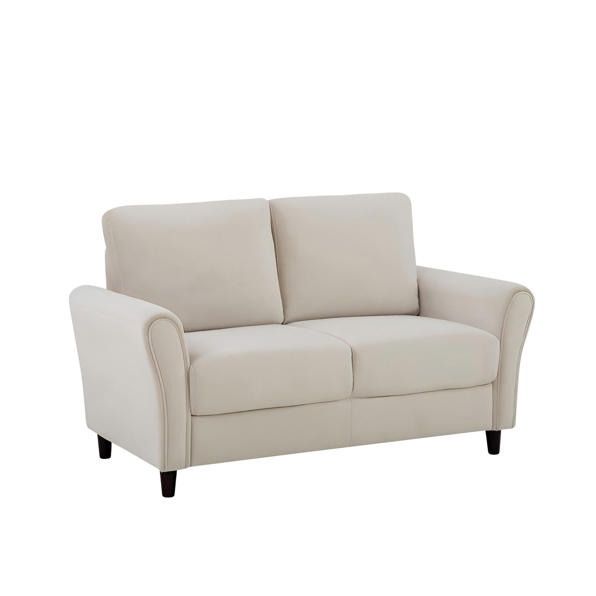 Patricia - Curved Arm Loveseat Sofa - Ivory